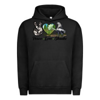 Pigment Black Peace Love Skunks Urban Hoodie - LillyAllenDesigns