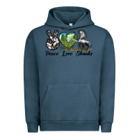 Pigment Midnight Navy Peace Love Skunks Urban Hoodie - LillyAllenDesigns