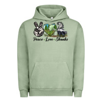 Pigment Oil Green Peace Love Skunks Urban Hoodie - LillyAllenDesigns