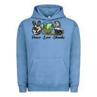 Pigment Pebble Blue Peace Love Skunks Urban Hoodie - LillyAllenDesigns