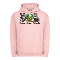 Pigment Salmon Peace Love Skunks Urban Hoodie - LillyAllenDesigns