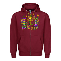 Burgundy mardi gras craw fish olivia Zipper Hoodie - OliviaCreatesArt
