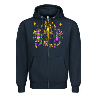 Navy mardi gras craw fish olivia Zipper Hoodie - OliviaCreatesArt