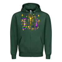 Sports Green mardi gras craw fish olivia Zipper Hoodie - OliviaCreatesArt
