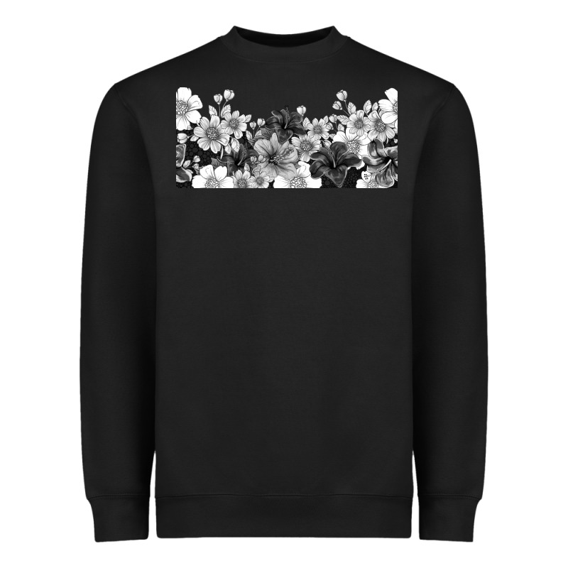 Black And White Floral Heavyweight Sweatshirt by TumblerDesignByShophia | Teevron
