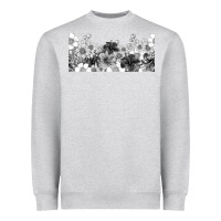 Heather Grey black and white floral Heavyweight Sweatshirt - TumblerDesignByShophia
