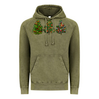 Vintage Olive christmas trees Vintage Hoodie - LillyAllenDesigns