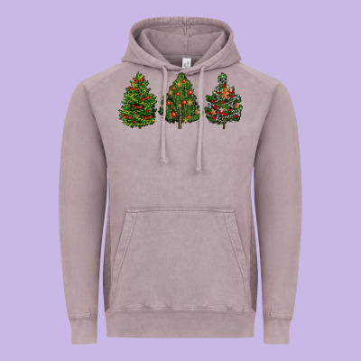 Christmas Trees Vintage Hoodie Designed By Lillyallendesigns