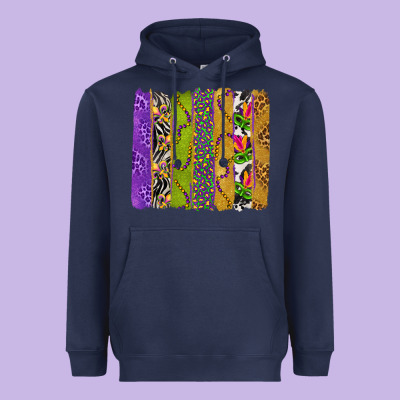 Mardi Gras Brushstrokes Heavyweight Hoodie Designed By Bundleandbundleshop