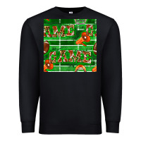 Black american football megaphone and game seamless pattern Premium Sweatshirt - BundleAndBundleShop