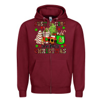 Burgundy just a girl who loves christmas Zipper Hoodie - OliviaCreatesArt