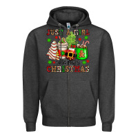 Charcoal Heather just a girl who loves christmas Zipper Hoodie - OliviaCreatesArt