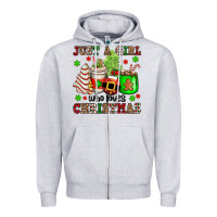 Heather Grey just a girl who loves christmas Zipper Hoodie - OliviaCreatesArt