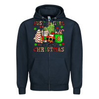 Navy just a girl who loves christmas Zipper Hoodie - OliviaCreatesArt