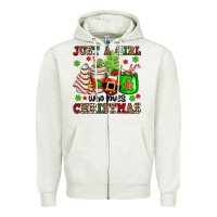 Oatmeal Heather just a girl who loves christmas Zipper Hoodie - OliviaCreatesArt