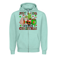 Seafoam just a girl who loves christmas Zipper Hoodie - OliviaCreatesArt
