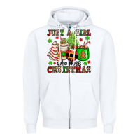 White just a girl who loves christmas Zipper Hoodie - OliviaCreatesArt