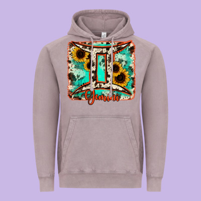 Gemini Turquoise Cowhide Vintage Hoodie Designed By Ranaportraitstore