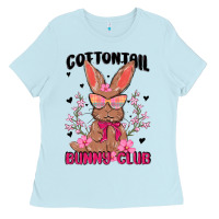 Baby Blue cottontail bunny club Ladies Tee - MaliasSmallBusiness