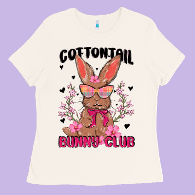 Cottontail Bunny Club Ladies Tee Designed By Maliassmallbusiness
