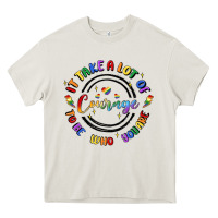 Cream gay pride Heavy Core Tee - MaliasSmallBusiness