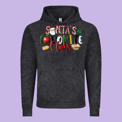 Santa's Favorite Class Christmas Vintage Hoodie Designed By Lillyallendesigns
