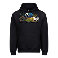 Black Peace Love Siamese Cat Urban Hoodie - LillyAllenDesigns