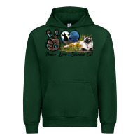 Foreset Green Peace Love Siamese Cat Urban Hoodie - LillyAllenDesigns