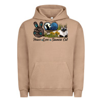 Pigment Burro Peace Love Siamese Cat Urban Hoodie - LillyAllenDesigns