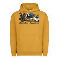 Pigment Peanut Butter Peace Love Siamese Cat Urban Hoodie - LillyAllenDesigns