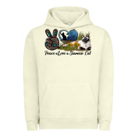 Peace Love Siamese Cat Urban Hoodie | Teevron