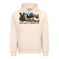 Sandshell Peace Love Siamese Cat Urban Hoodie - LillyAllenDesigns