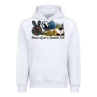White Peace Love Siamese Cat Urban Hoodie - LillyAllenDesigns