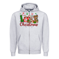 Heather Grey love christmas Zipper Hoodie - OliviaCreatesArt