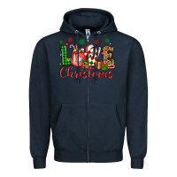 Navy love christmas Zipper Hoodie - OliviaCreatesArt