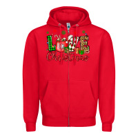 Red love christmas Zipper Hoodie - OliviaCreatesArt