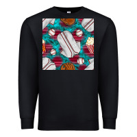 Black baseball  uniform with turquoise gemstone seamless pattern Premium Sweatshirt - BundleAndBundleShop