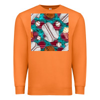 Carrot baseball  uniform with turquoise gemstone seamless pattern Premium Sweatshirt - BundleAndBundleShop
