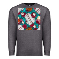 Charcoal Heather baseball  uniform with turquoise gemstone seamless pattern Premium Sweatshirt - BundleAndBundleShop
