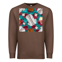 Chestnut baseball  uniform with turquoise gemstone seamless pattern Premium Sweatshirt - BundleAndBundleShop