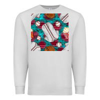 Dove Grey baseball  uniform with turquoise gemstone seamless pattern Premium Sweatshirt - BundleAndBundleShop