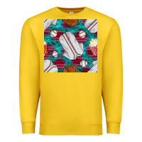 Lemon baseball  uniform with turquoise gemstone seamless pattern Premium Sweatshirt - BundleAndBundleShop