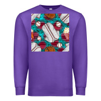 Purple baseball  uniform with turquoise gemstone seamless pattern Premium Sweatshirt - BundleAndBundleShop