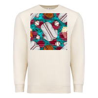 Sandshell baseball  uniform with turquoise gemstone seamless pattern Premium Sweatshirt - BundleAndBundleShop