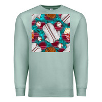 Seafoam baseball  uniform with turquoise gemstone seamless pattern Premium Sweatshirt - BundleAndBundleShop