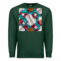 Sports Green baseball  uniform with turquoise gemstone seamless pattern Premium Sweatshirt - BundleAndBundleShop