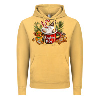 Vintage Mustard christmas vibes hot cocoa Vintage Hoodie - LillyAllenDesigns