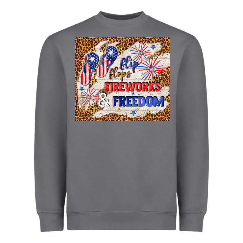 Flip Flops Fireworks & Freedom 4th Of July Heavyweight Sweatshirt by TumblerDesignByShophia | Teevron