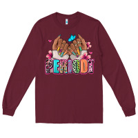 Burgundy Periodt afro woman nail art Long Sleeve Tee - RanaPortraitStore