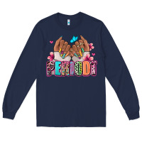 Navy Periodt afro woman nail art Long Sleeve Tee - RanaPortraitStore